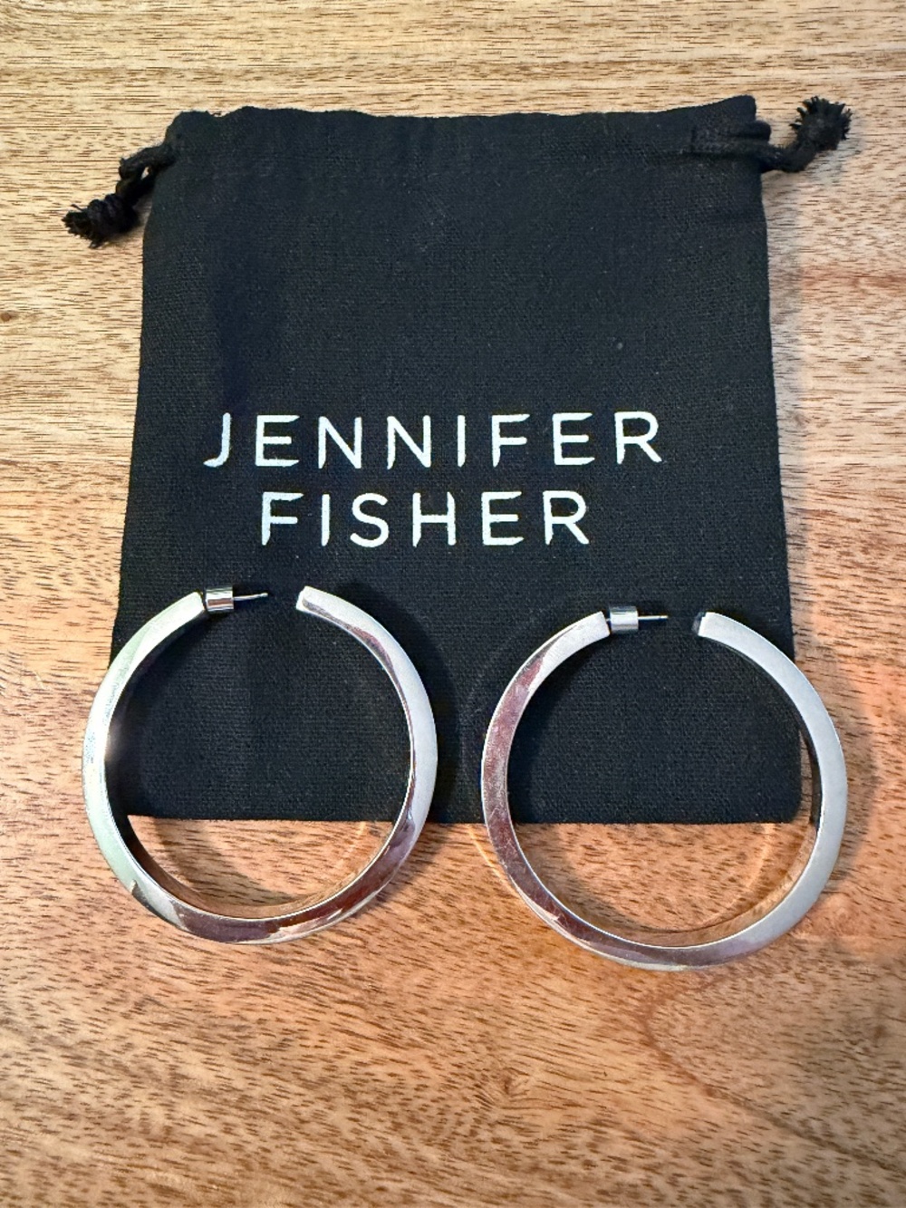 Jennifer Fisher 2" Erin Hoops Silver Plated Rhodium